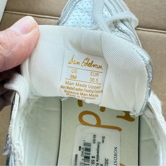 Sam Edelman Silver Sneakers Classic Style - Picture 4 of 8
